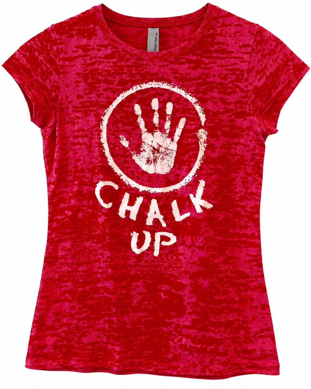 Next Level Youth Large “Chalk Up” Gymnastics Burnout Tee Pink/Red
